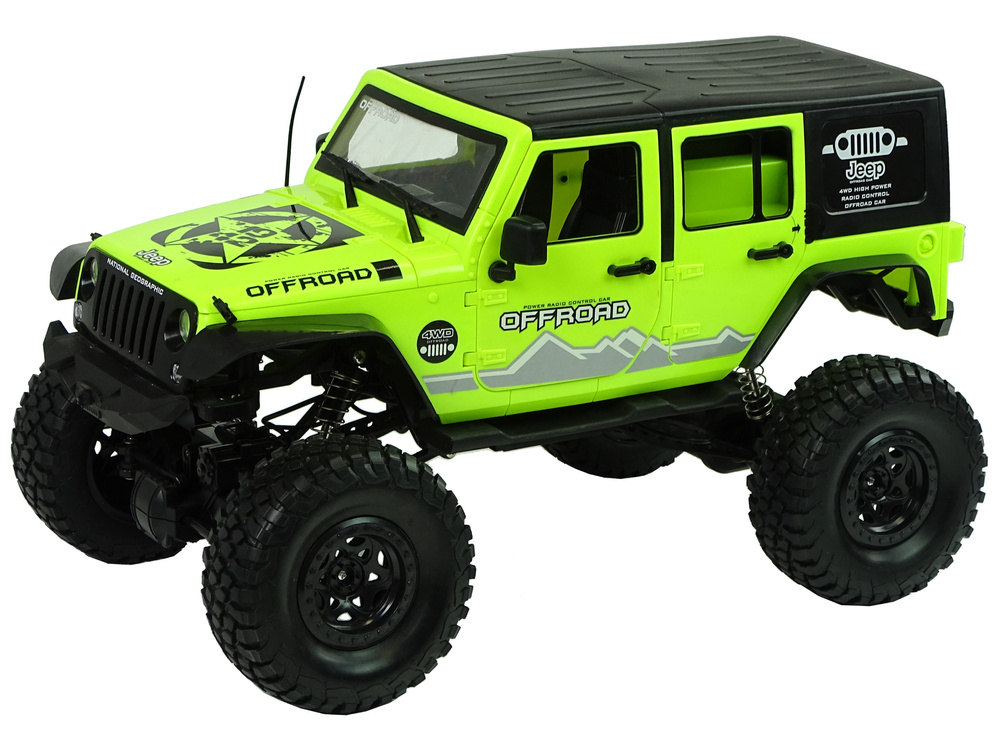 Rock crawler 2.4 ghz žalias 4x4 amortizatoriai