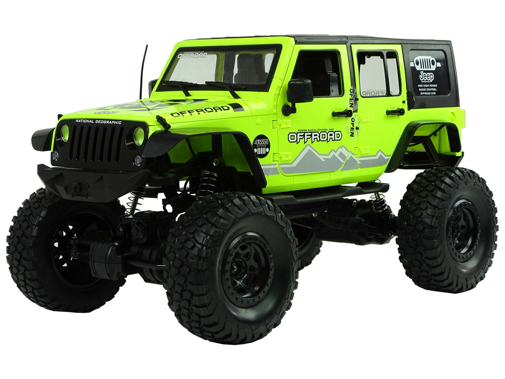 Rock crawler 2.4 ghz žalias 4x4 amortizatoriai
