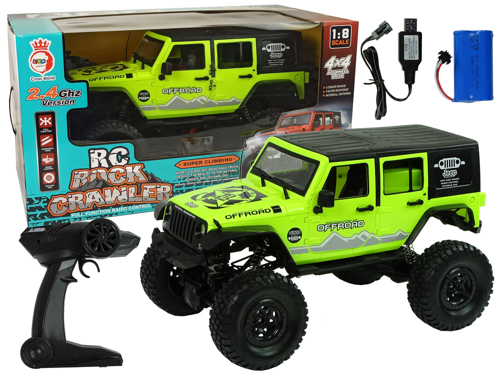 Rock Crawler 2.4 Ghz Žalias 4X4 Amortizatoriai