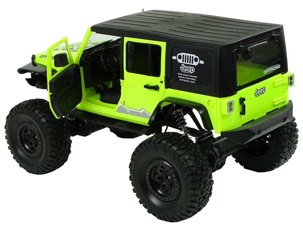 Rock crawler 2.4 ghz žalias 4x4 amortizatoriai