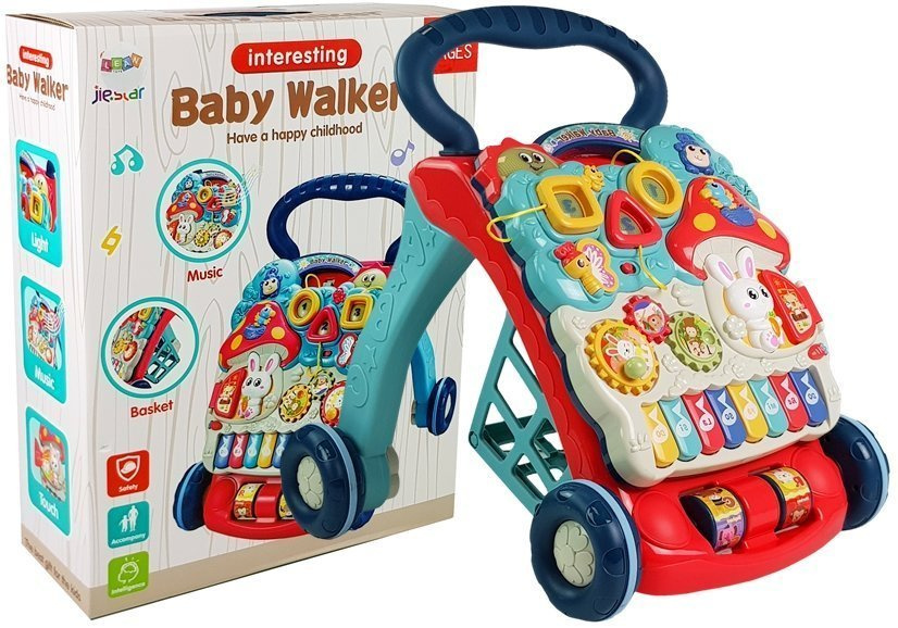 Stumdukas su gyvūnų ir skaičių figūromis baby walker, įvairių spalvų