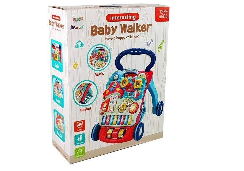 Stumdukas su gyvūnų ir skaičių figūromis baby walker, įvairių spalvų