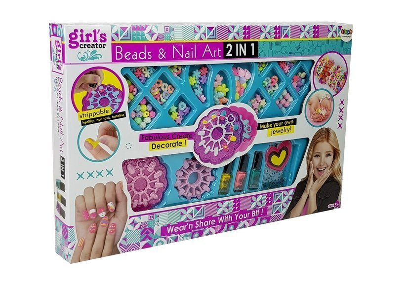 Grožio rinkinys 2 in1 manikiūrui ir papuošalams gaminti