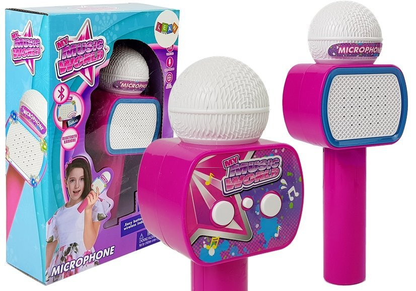 Belaidis karaokė mikrofonas su Bluetooth, rožinis