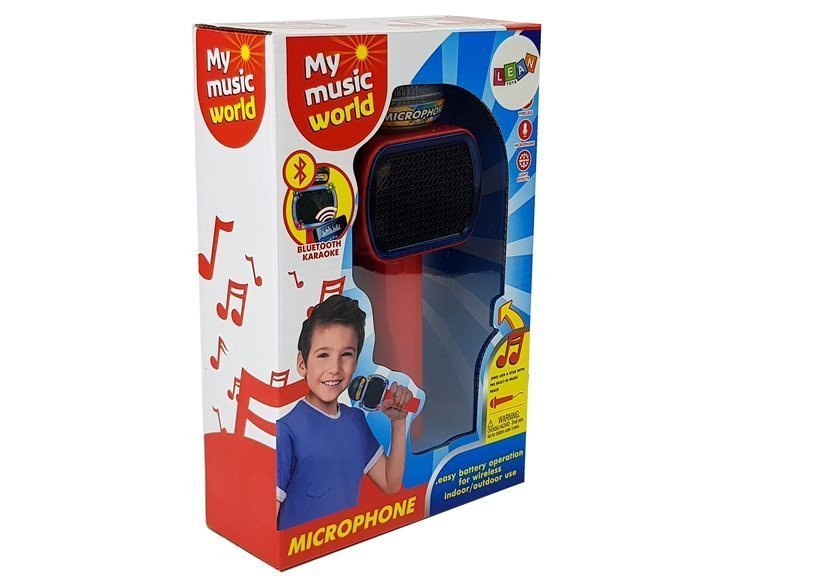 Belaidis karaokė mikrofonas su Bluetooth, raudonas