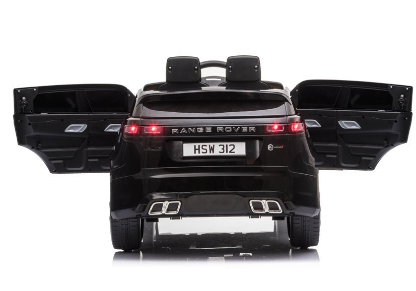 Dvivietis vaikiškas elektromobilis range rover juodas lakuotas