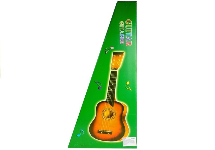 Tamsiai ruda medinė vaikiška gitara