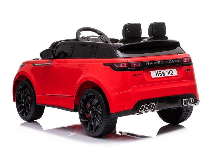 Dvivietis vaikiškas elektromobilis range rover raudonas lakuotas