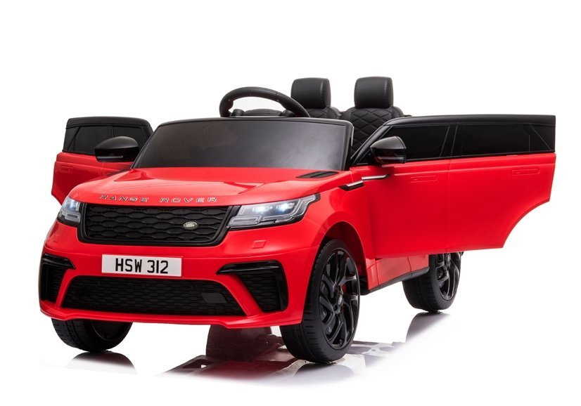 Dvivietis vaikiškas elektromobilis range rover raudonas lakuotas