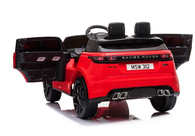 Dvivietis vaikiškas elektromobilis range rover raudonas lakuotas