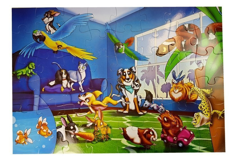 Dėlionė „naminiai gyvūnai“, 48 dalys, 92x62 cm