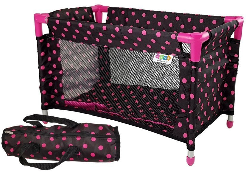 Lėlės lova leantoys alisa, rožinė/juoda