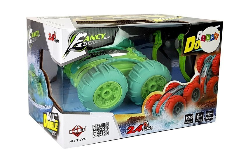 Amfibinis nuotoliniu būdu valdomas automobilis – žalias, 1:24