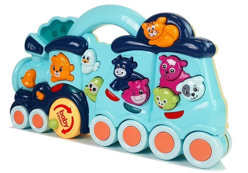 Lean toys interaktyvus traukinys vaikams, mėlynas