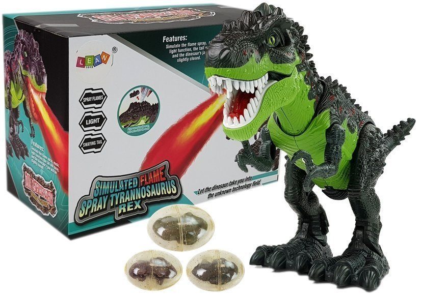 Interaktyvus ugnimi alsuojantis dinozauras