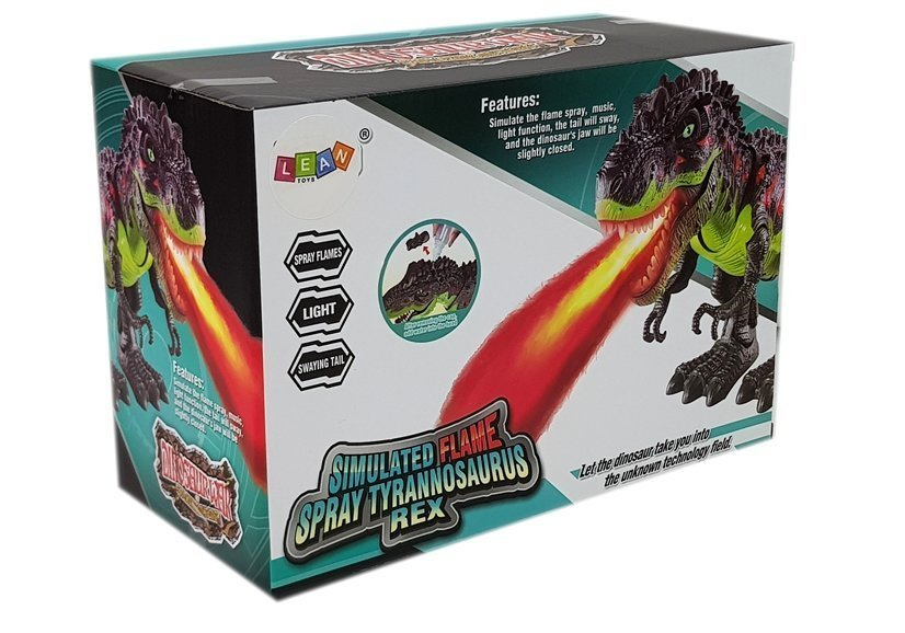 Interaktyvus ugnimi alsuojantis dinozauras