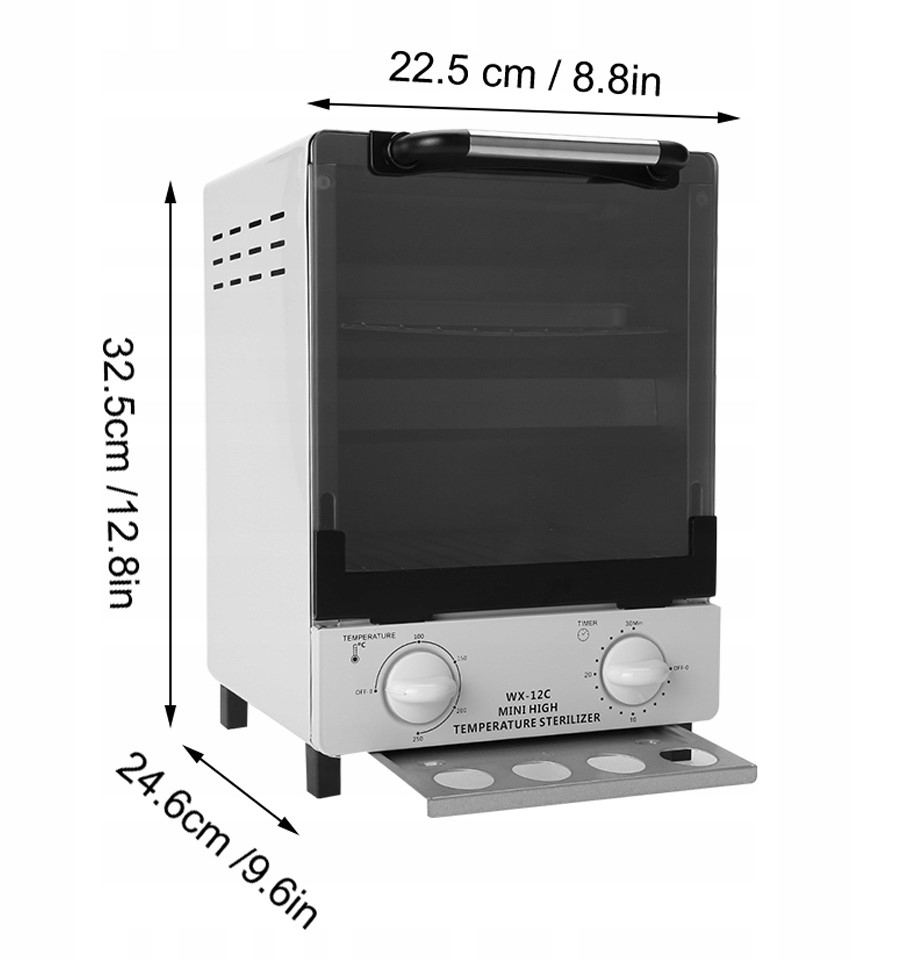 Karšto oro sterilizatorius 1000w 1,2l 250'c
