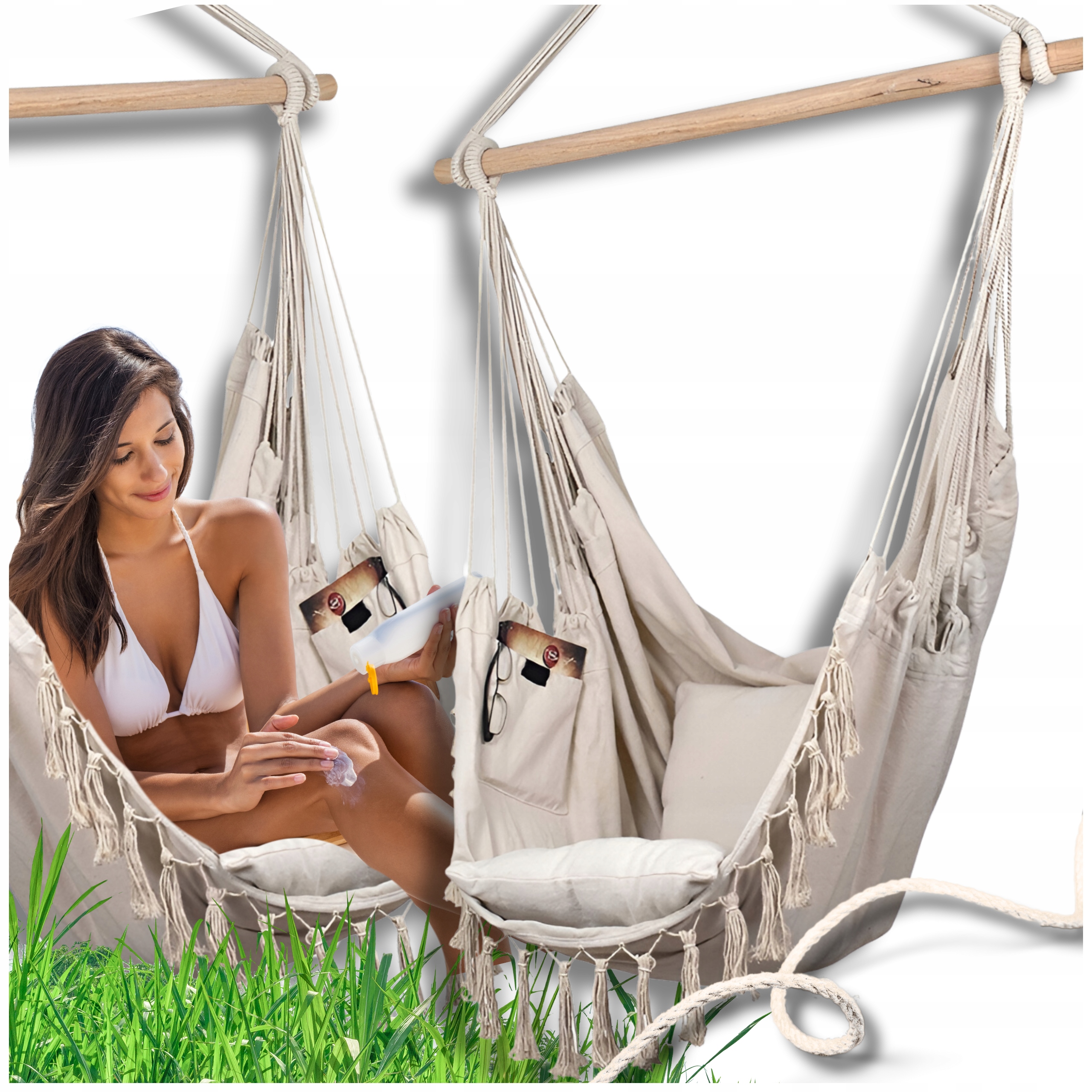 Braziliška kabanti kėdė Swing Hamakas Sodo krėslas balkonui BOHO