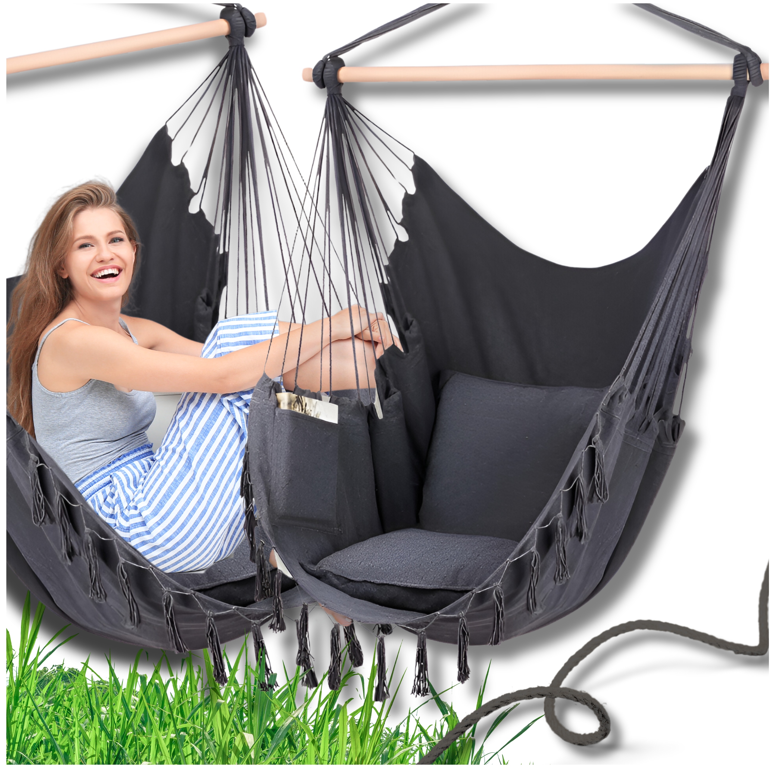 Brazilijos kabanti kėdė Swing Hamakas Sodo krėslas balkonui BOHO