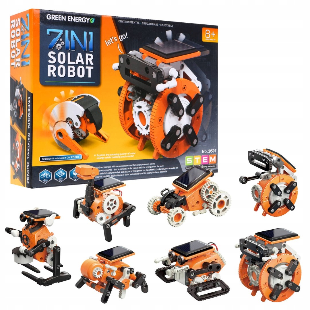 7-in-1 saulės robotų rinkinys