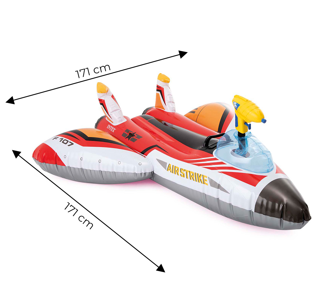 Pripučiamas plaukiojimo lėktuvas su vandens pistoletu intex 117x117 cm