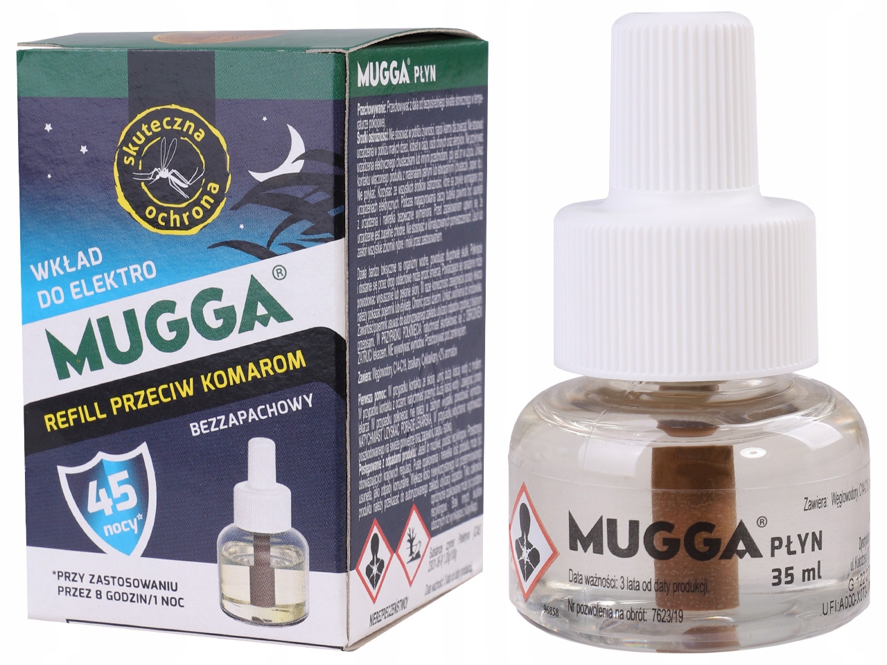 Elektrofumiganto Mugga 45 Night papildymas, 35ml