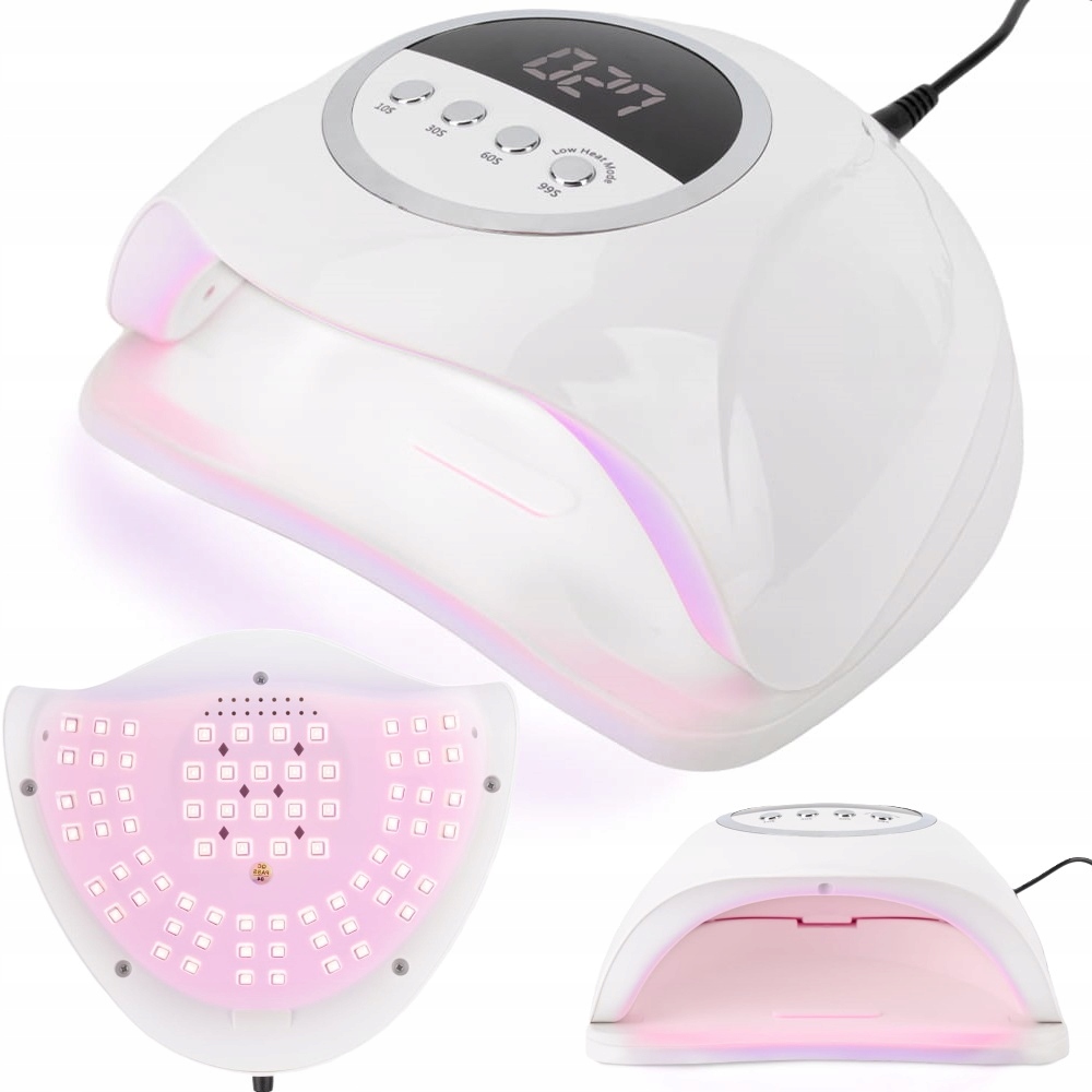 Uv/led x20 max manikiūro nagų kietinimo lempa rožinė šviesa 258w