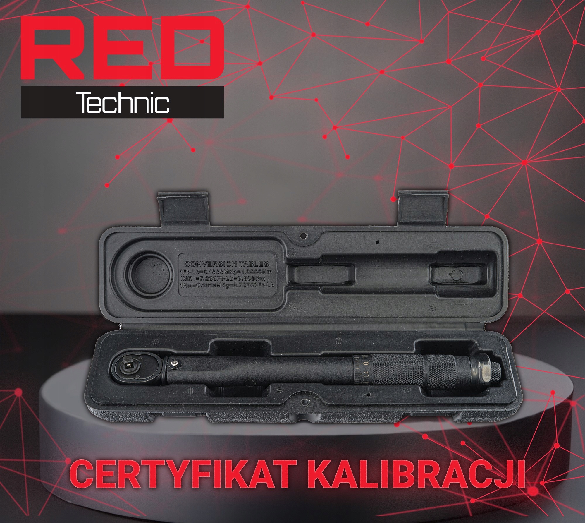 Dinamometrinis raktas Red Technic, 3/8", 7-112Nm