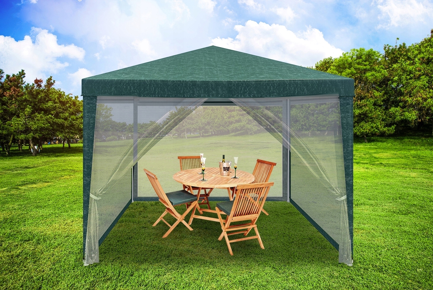 4 x uodų tinklo sodo paviljonas + stogas 3x3m