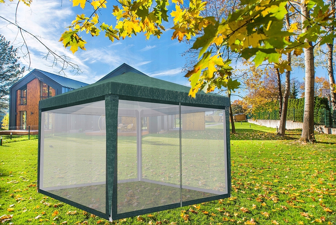 4 x uodų tinklo sodo paviljonas + stogas 3x3m