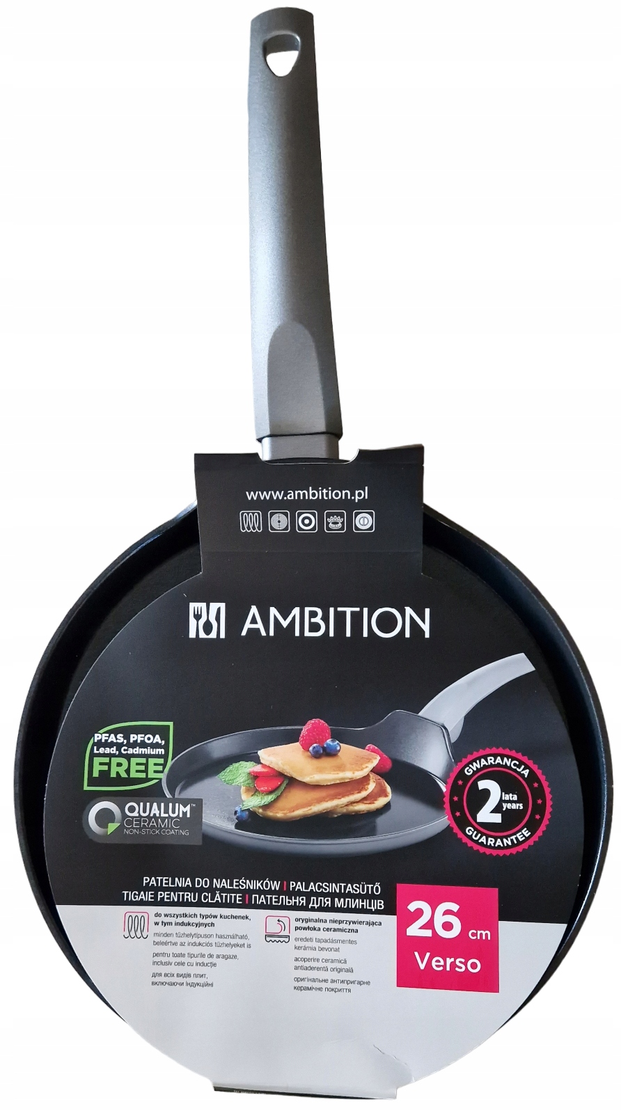 Ambition blynų keptuvė su danga Qualum Ceramic Verso, 26 cm