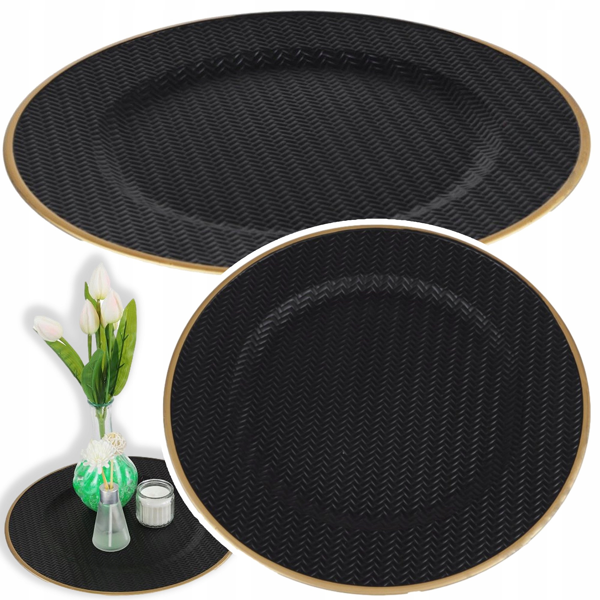 DEKORATYVINĖ LĖKŠTĖ, PADĖKLAS, PADĖKLIUKAS 33 CM BLACK