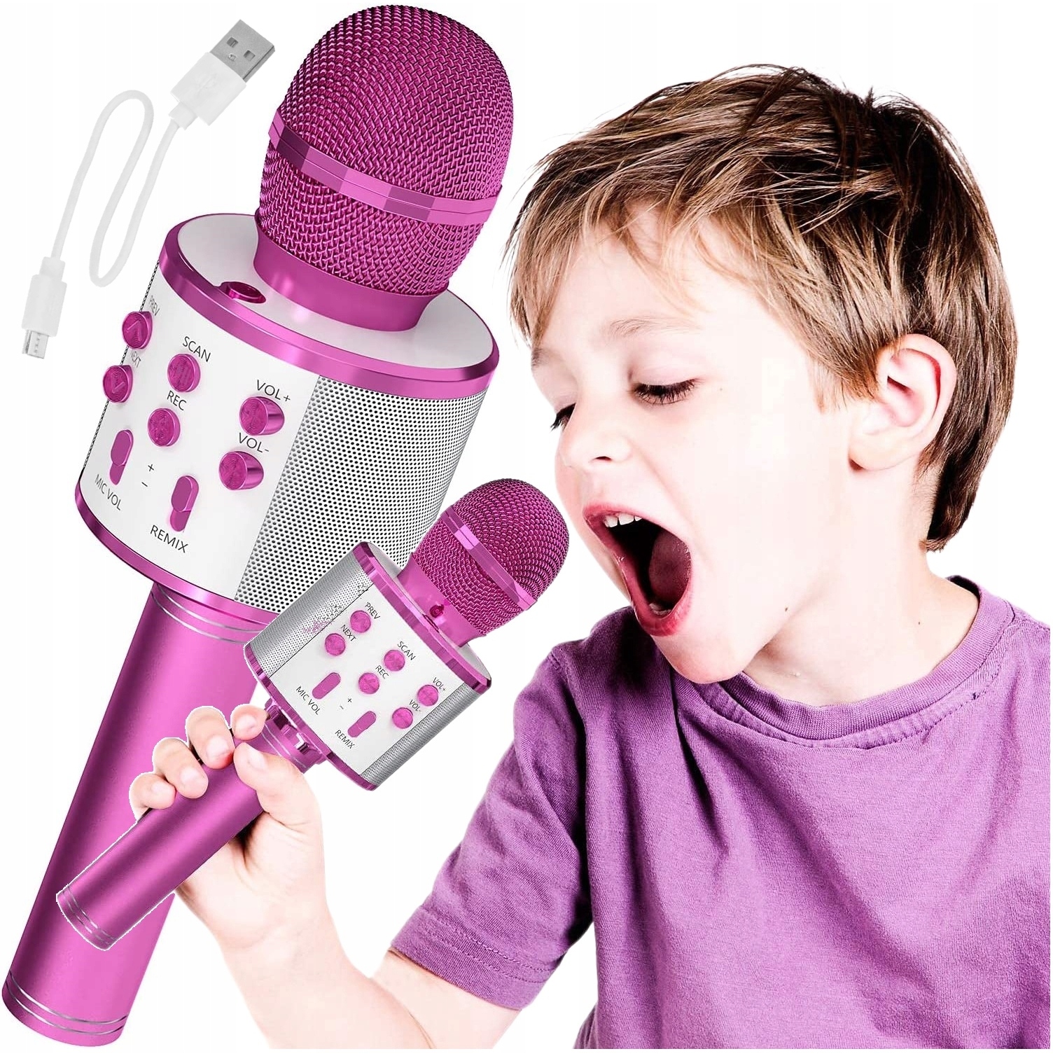 Belaidis mikrofonas bluetooth, karaokės garsiakalbis