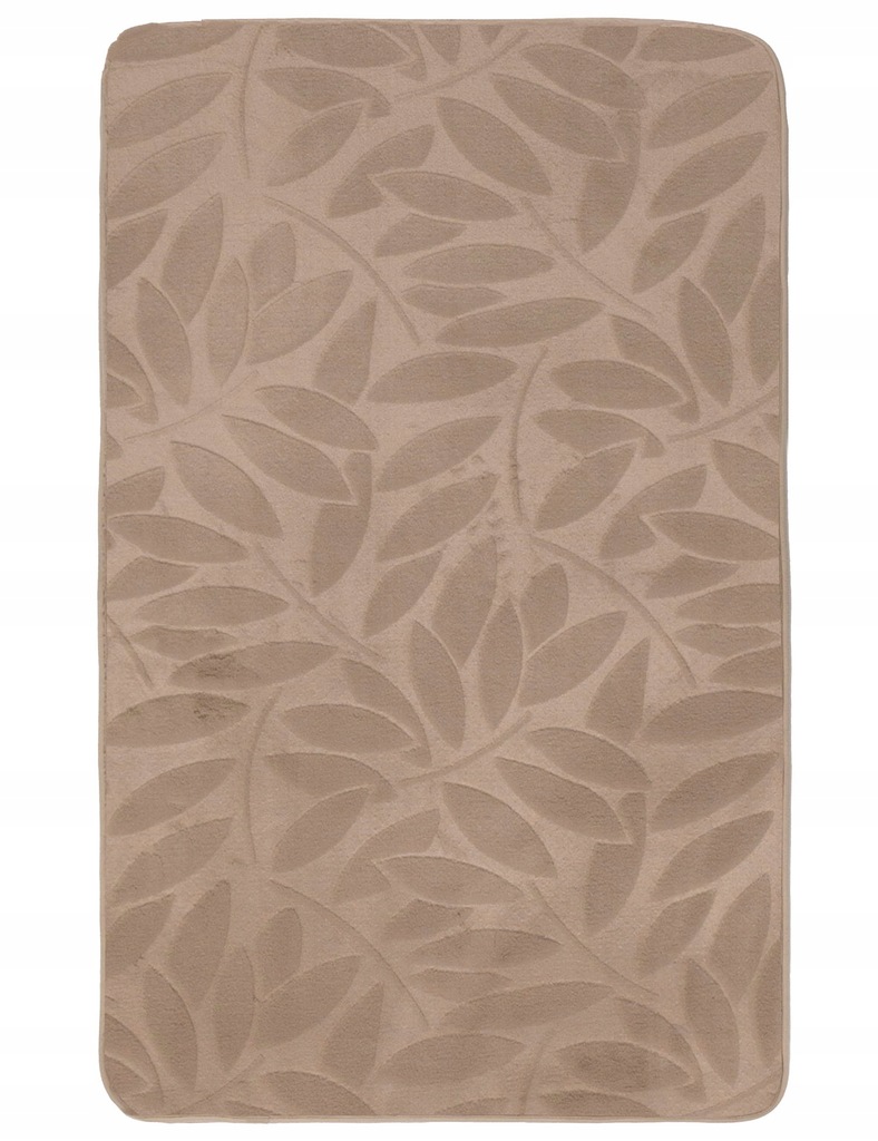 Plaunamas smėlio spalvos neslidus purus vonios kilimėlis 50x80