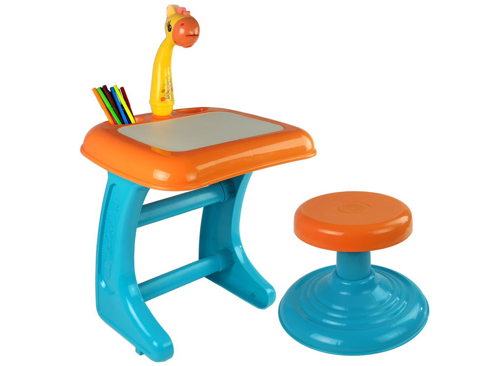 Edukacinis stalas su kėdute ir projektoriumi lean toys