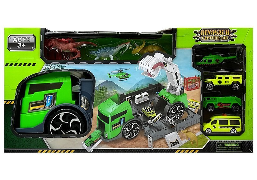 Transporterio dinozaurų sunkvežimio rinkinys dinosar capture car