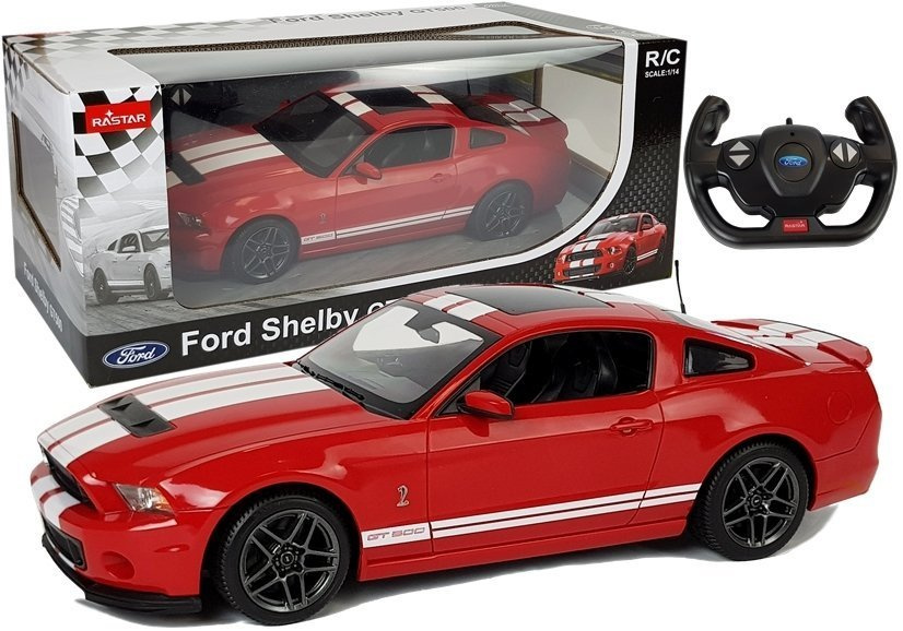 Nuotoliniu būdu valdomas ford shelby rastar automobilis 1:14, raudonas