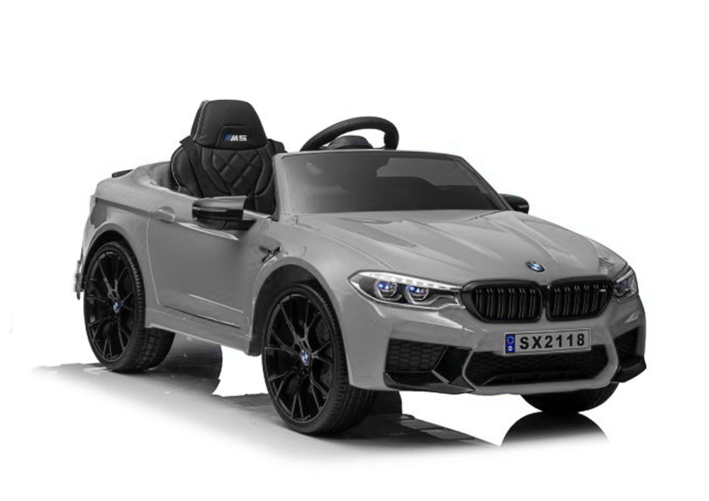 Vienvietis elektromobilis vaikams bmw m5, pilkas lakuotas