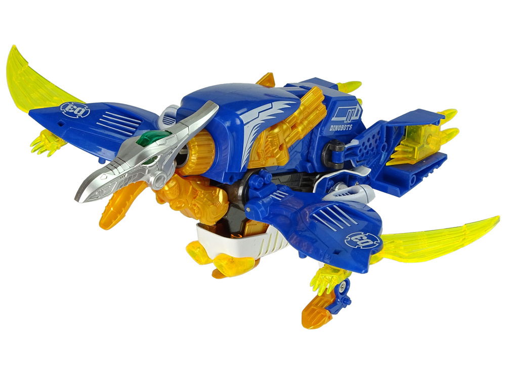 Transformeris dinozauras dinobots 2in1 su šaudymo funkcija, mėlynas
