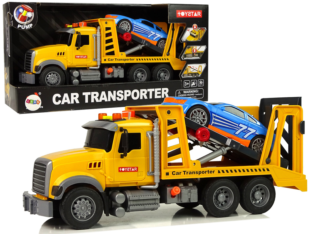 Žaislinis transporteris su rampa, garsais ir šviesomis