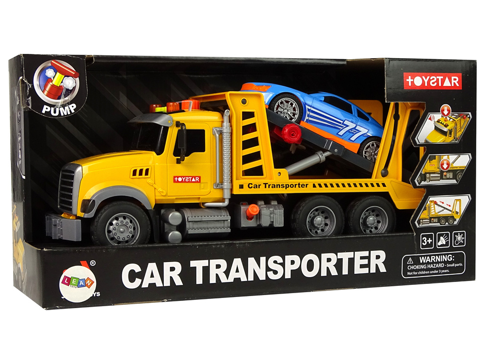 Žaislinis transporteris su rampa, garsais ir šviesomis
