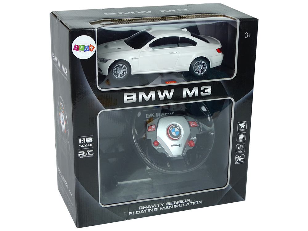 Nuotoliniu būdu valdomas bmw m3 su vairu, garsu ir šviesomis – 2.4g, 1:18
