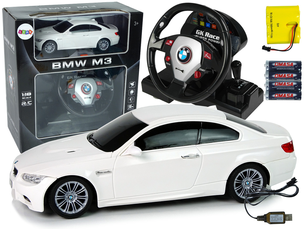 Nuotoliniu būdu valdomas bmw m3 su vairu, garsu ir šviesomis – 2.4g, 1:18