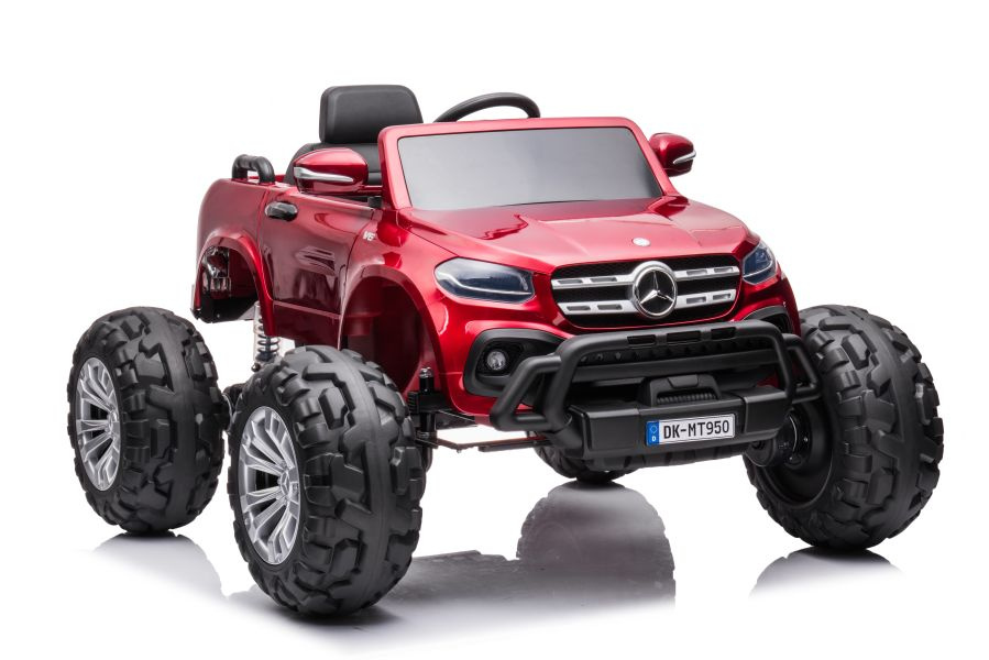 Vienvietis vaikiškas elektromobilis mercedes dk-mt950 4x4, raudonas