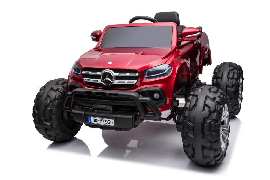 Vienvietis vaikiškas elektromobilis mercedes dk-mt950 4x4, raudonas