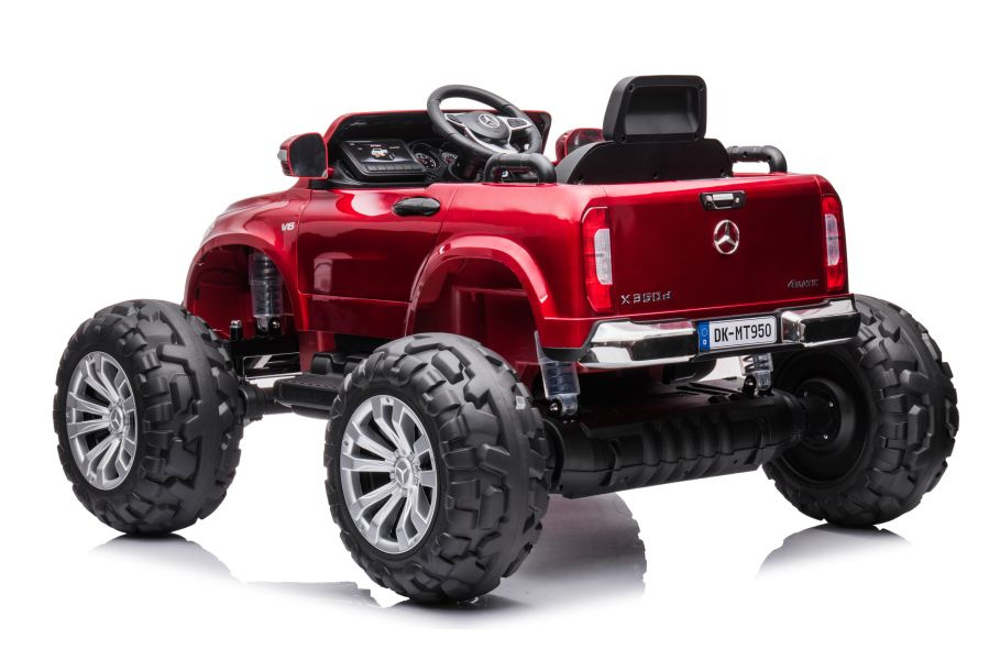 Vienvietis vaikiškas elektromobilis mercedes dk-mt950 4x4, raudonas