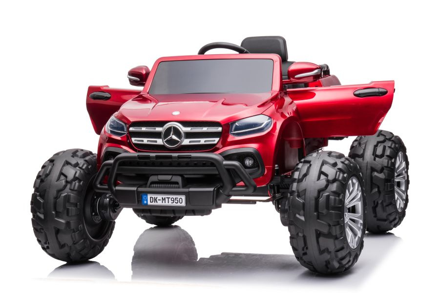 Vienvietis vaikiškas elektromobilis mercedes dk-mt950 4x4, raudonas