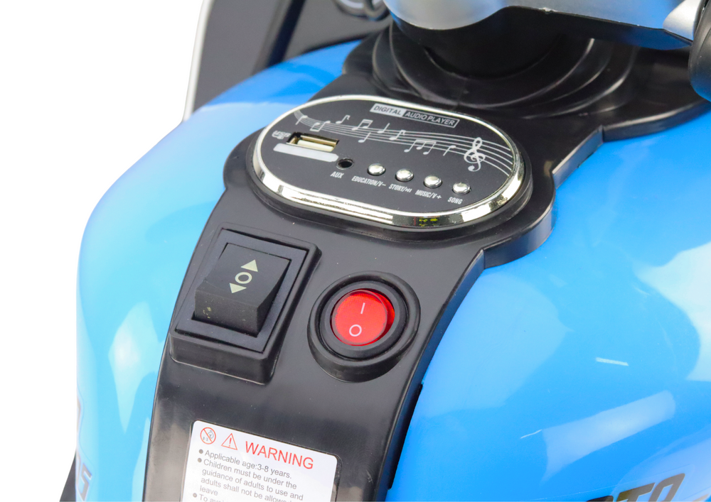 Elektrinis motociklas vaikams moto v6 ht-5188, mėlynas