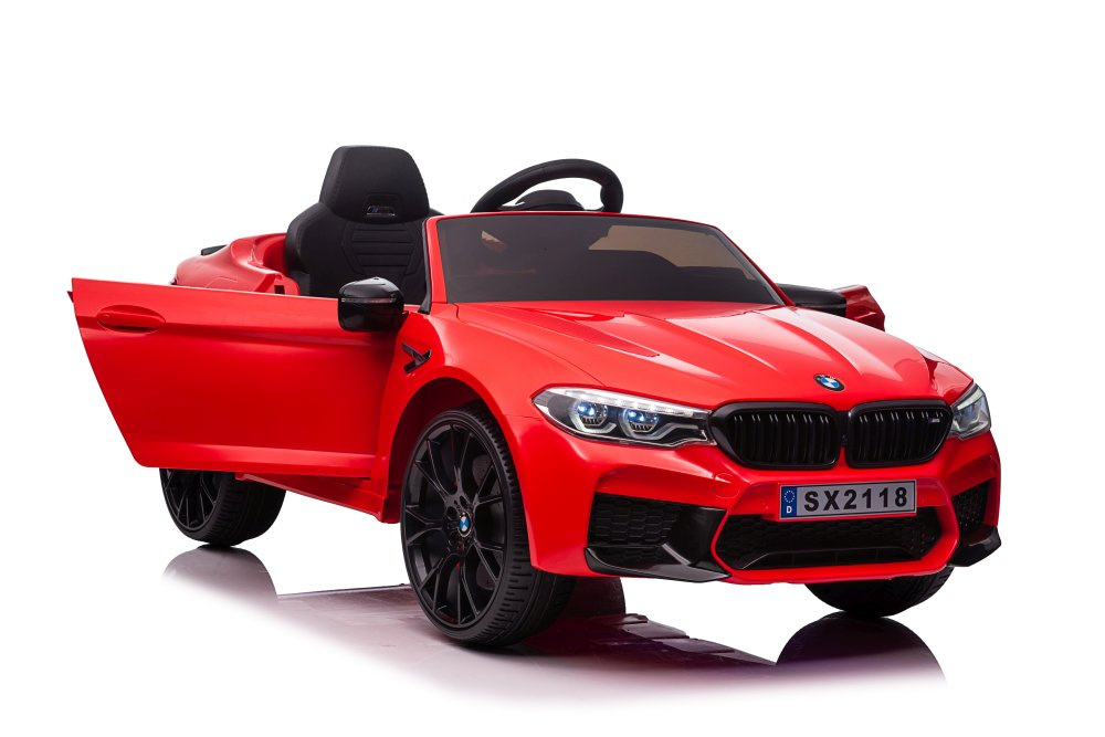 Vienvietis elektromobilis vaikams bmw m5, raudonas lakuotas