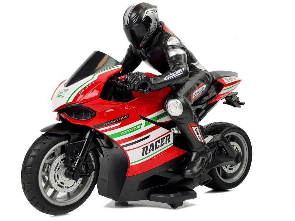 Nuotoliniu būdu valdomas sportinis motociklas 2.4g, raudonas